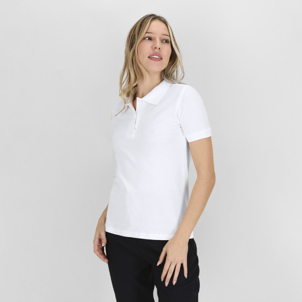 Frauen Weiß Polo-Shirt 