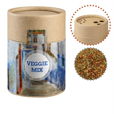 Gewürzmischung Mediterraner Veggie Mix, ca. 50g, Biologisch abbaubarer Eco Pappstreuer Midi
